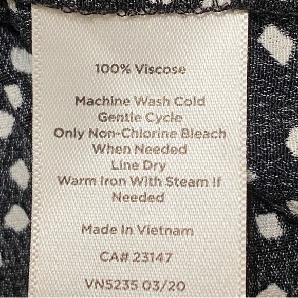 Talbots Black White Dot Whimsigoth Midi Dress Tie Sleeves Size Small - Picture 5 of 6